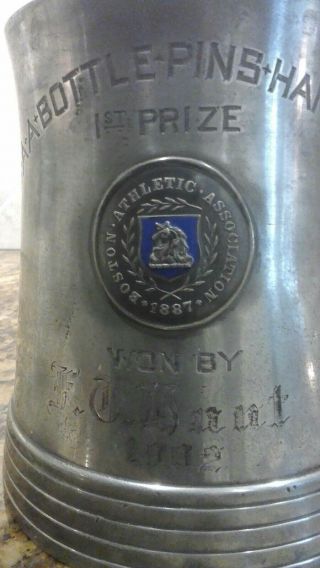 1902 Antique Boston Athletic Association Pewter Mug