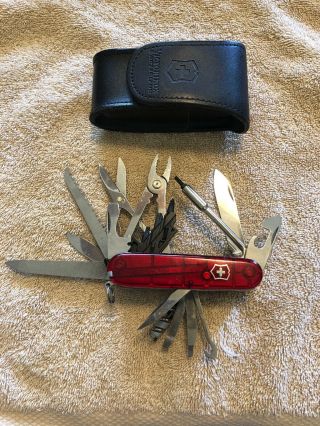 Ruby Red Victorinox Cybertool Swiss Army Pocket Knife Folding
