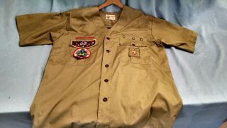 Vintage Boy Scout Uniform Shirt - Ss - - Collarless - 1960 