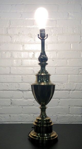 Vintage Leviton Superior Brass Hollywood Regency Table Trophy Lamp 26 