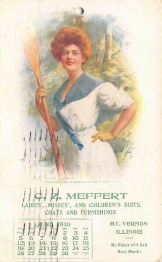 C Z Meffert Ladies Suits Coats Mt Veronon Illinois Calendar 1910 Halley 
