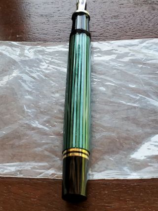 Pelikan Souveran Striped Green Fountain Pen - 14k Gold Nib 6