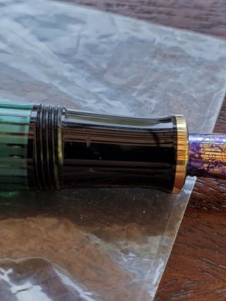 Pelikan Souveran Striped Green Fountain Pen - 14k Gold Nib 8