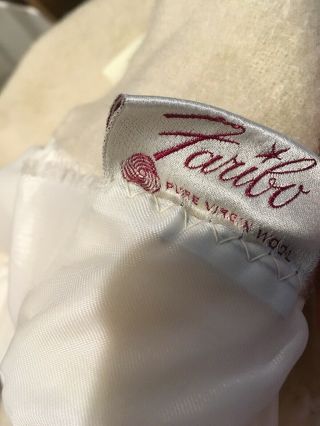 Faribo Faribault 100 Virgin Wool 42 X 60 Tan Satin Binding Blanket Cream