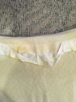 Faribo Faribault 100 Virgin Wool 42 X 60 Tan Satin Binding Blanket Cream 8
