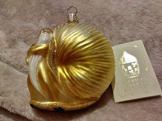 Patricia Breen 2000nm Periwinkle Santa Christmas Blown Glass Ornament 3.  5 Inch