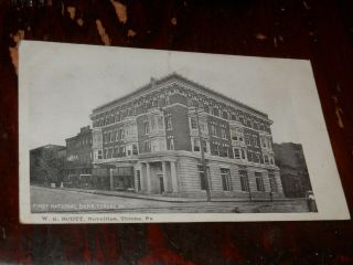 Tyrone Pa - Pre - 1908 Postcard - First National Bank - Blair County