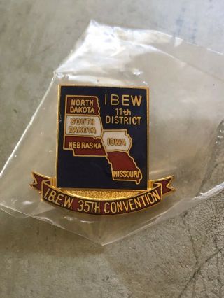 Ibew Lapel Pin Local 11th District Ibew 35th Convention Never Opened