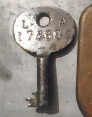 Rare Vintage Brass US Postal Mail Bag Lock Antique Post Office Lock & Orig Key 6