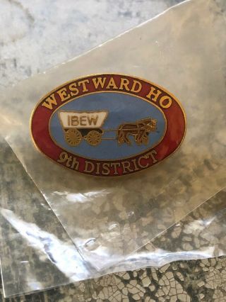 Ibew Lapel Pin Local 9th District Westward Ho Tie Pin Never Opened