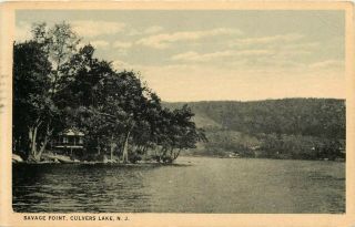 Jersey Photo Postcard: Scenic View Of Savage Point,  Culvers Lake,  Nj