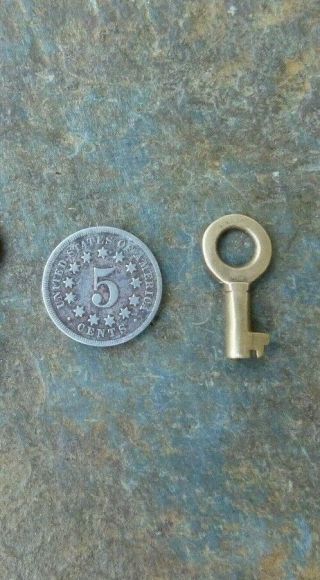 Small Antique Bronze Barrel Key 1 