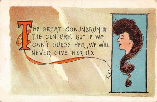 1908 Comic Motto Pc Of Woman 