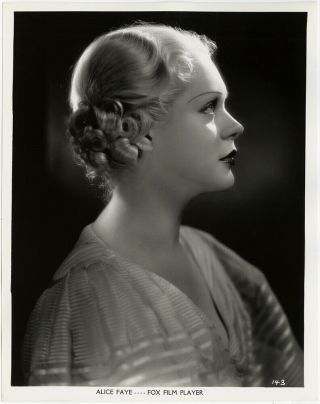 Alice Faye 30s Vintage Photograph Fox Promotion For Never Completed Film Project