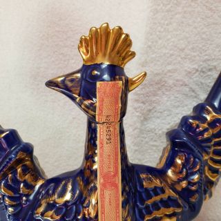 1971 Ezbra Brooks Phoenix Bird Decanter,  Heritage China,  hand decorated w/ 24KT 3