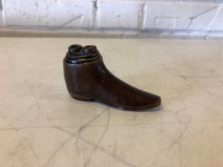 Vintage Possibly Antique Ceramic Double Inkwell Boot