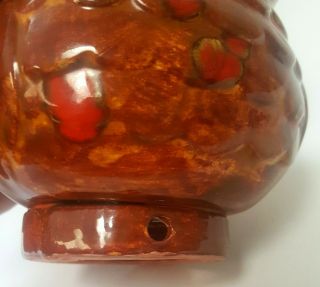 Rare Vintage Ceramic Spotted Owl Night Light With Green eyes 5