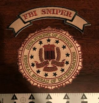 Fbi Swat Subdued Tan W/ Sniper Rocker Tactical Federal Unit Police Patch V5