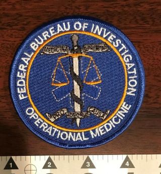 Fbi Operational Medicine Swat Medic Tactical Federal Unit Police Patch