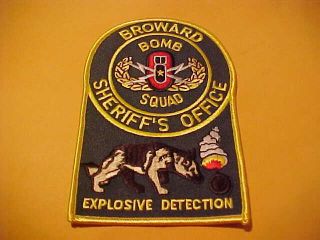 Broward County Florida K - 9 Bomb Detector Police Patch Shoulder Size