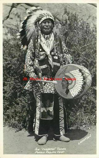 Native American Indian,  Rppc,  Pueblo Chief Joe " Cherepee " Tafoya,  Knutson Photo