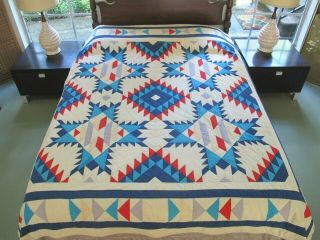 Vintage Hand Quilted California Star,  Solomon 