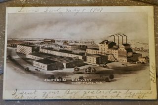 Terre Haute Indiana Commercial Distillery 1907 Undivided Back In