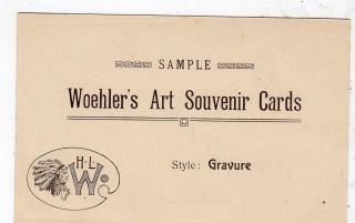 ANTIQUE SAMPLE WOEHLER ' S ART SOUVENIR CARDS STYLE GRAVURE NATIVE AMERICAN INDIAN 2