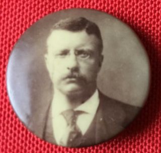 Rare 7/8 " Theodore Teddy Roosevelt Pinback Campaign Button C1900
