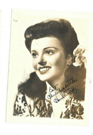 5x7 " Autographed Photograph 1940s Harry James Big Band Singer Helen Ward