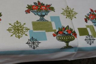 Vintage Great Cotton Kitchen Tablecloth 52x64 Flowers And Stuff