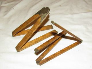 2 Old Wooden Rulers Folding Rules Old Woodworking Tools Vintage Tools Tools