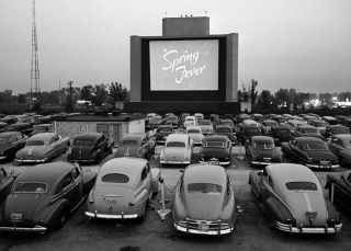 Vintage Drive - In Movie Theater Photo Classic Cars Screen