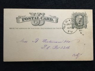 1877 Ux5 {liberty} York Black On Buff Postal Card With Fancy Cancellation