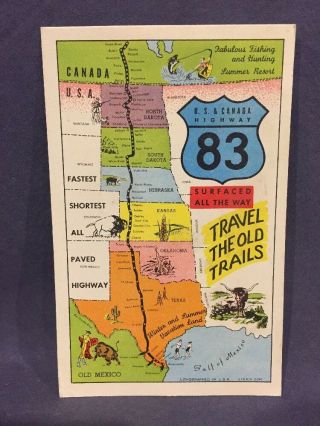 Highway 83 Old Cattle Trails Postcard