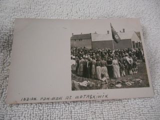 1900s Rppc Indian Pow - Wow Wetaskiwin Alberta Canada F L Talbot Photo Postcard