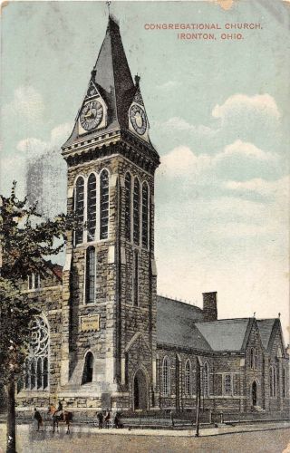 E49/ Ironton Ohio Postcard C1910 Congregational Church Building 2