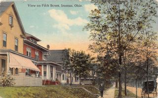 E46/ Ironton Ohio Postcard C1910 View On Fifth Street Homes 1