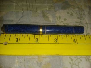 Vintage Conklin Blue Sapphire Short Endura Short - 4 3/8” Flat Top Fountain Pen