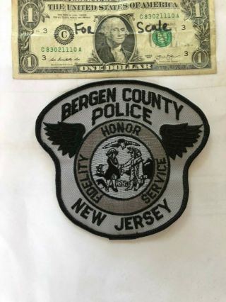 Bergen County Jersey Police Patch Un - Sewn In Great Shape