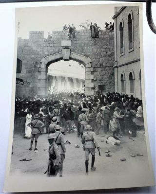1933 Police Jerusalem Gate Arab Procession Against Jewish Immigration
