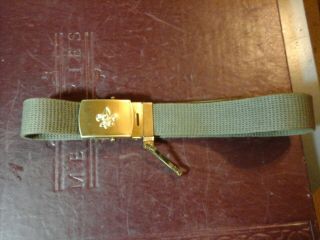 Vintage Boy Scouts Brass Buckle And Belt