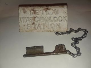 Vintage Detex Watchclock Station Box With Key