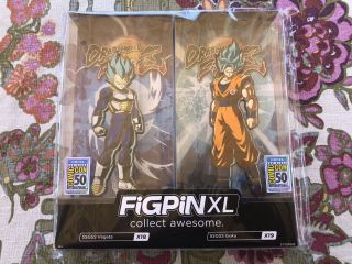 2019 Sdcc Comic Con Figpin Goku & Vegeta Ssgss Xl Dragon Ball Z 2 - Pack Exclusive