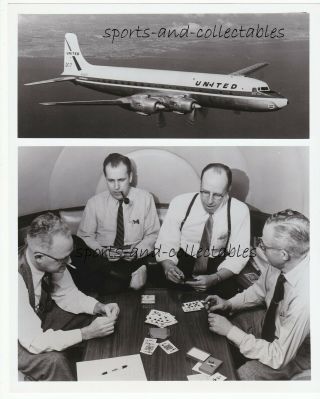 United Airlines - Dc - 7 Mainliner & Rear Cabin Lounge - C1971 Ua Issued Photo