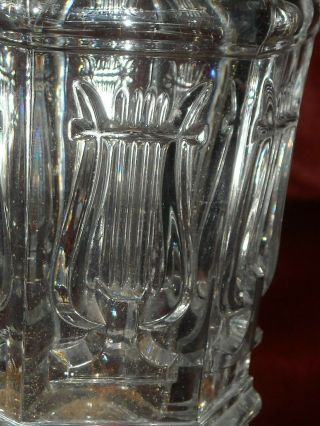ANTIQUE BRYCE BROS FLINT GLASS HARP WHALE OIL LAMP PITTSBURGH 1840 - 1850 ' S 3