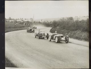 Photograph Vintage Irish T.  T.  Motor Racing Scene.  C 1935 Ards Circuit