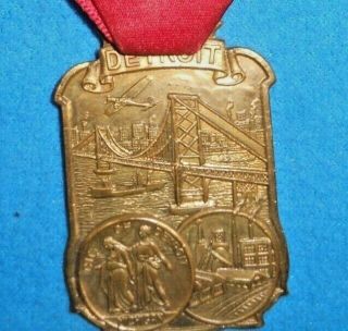 Vintage 1935 Michigan State Firemen ' s Ass ' n 81st Annual Convention Medal & Other 4