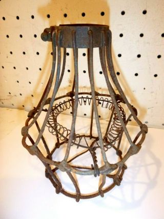 Antique Trouble Light Bulb Cage Socket Holder Vintage Industrial Lamp Parts