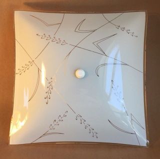 Vintage Mid Century Square Ceiling Light Atomic Ranch Wheat 2